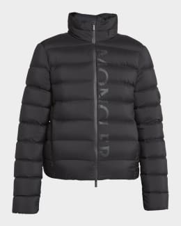 Moncler Flammette High-Neck Puffer Coat | Neiman Marcus