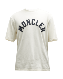 White Double logo cotton-jersey T-shirt, Moncler