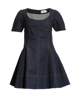 Denim Monogram Jacquard Knit Dress - Ready-to-Wear 1AAYTA