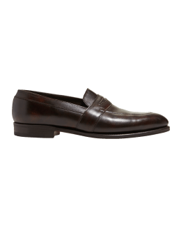 John Lobb Men's Iconic Leather Penny Loafers | Neiman Marcus