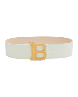 B Classic Monogram Jacquard Belt in Black - Balmain