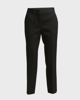Brunello Cucinelli Silk Pull-On Cropped Pants | Neiman Marcus