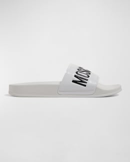 Mens moschino slides sales