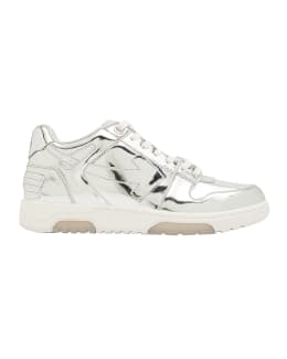 Alexander McQueen Metallic Leather Sneakers ($575) ❤ liked on Polyvore  featuring shoes, sneak…