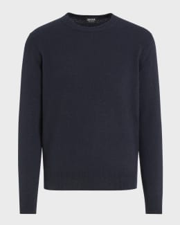ZEGNA Men's Oasi Cashmere Zip Mock Neck Sweater | Neiman Marcus