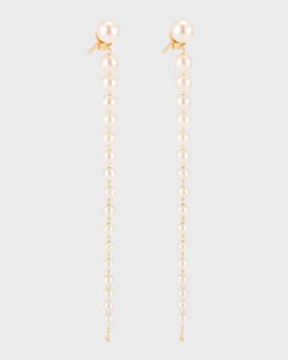 Mizuki 18K Yellow Gold Akoya Pearl & Diamond Earrings