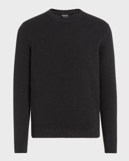 dunhill Men's Cotton and Cashmere Knit Full-Zip Bomber Sweater