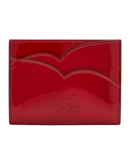Saint Laurent YSL Grain de Poudre Leather Card Case, Silvertone