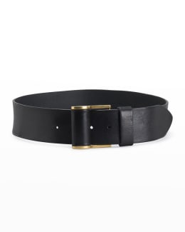 Saint Laurent Box Laque YSL Leather Belt | Neiman Marcus