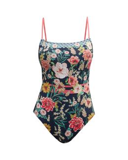 Sold Color Spaghett Strap One Pece Bathng Sut