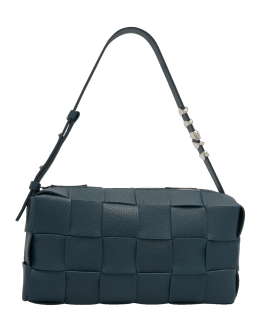 Women's Mini Wallace Intrecciato Leather Shoulder Bag - Agate Grey