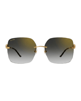PANTHÈRE RIMLESS GEOMETRIC FRAME SUNGLASSES  539743 IN METAL