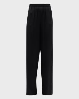 【送料&関税込】Saint Laurent Wrap Straight Trousers Saint Laurent High-Rise Belted Straight-Leg Satin Cargo