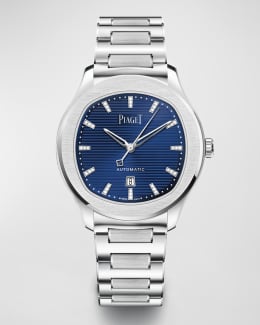 PIAGET 42mm Polo Skeleton Watch, Blue | Neiman Marcus