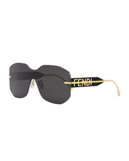 Fendi Fendigraphy Rimless Geometric Nylon Metal Shield
