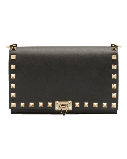 Valentino Black Very V Ruffle Rockstud Crossbody Leather ref.893447 - Joli  Closet