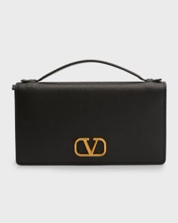 Saint Laurent Uptown YSL Wallet on Chain in Grained Leather