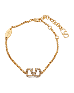 Authentic Valentino Garavani V Logo Curb Bracelet Chunky Heavy Gold Chain