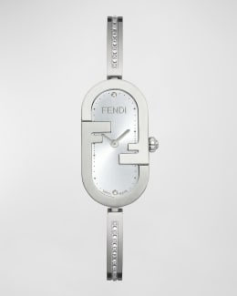 アナログ腕時計 Fendi White Leather O Lock Vertical Watch Fendi O'Lock Vertical Oval Calf Leather Wrap Watch | Neiman