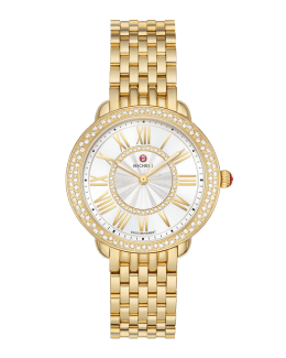 MICHELE Sidney Classic Diamond Gold Watch Neiman Marcus