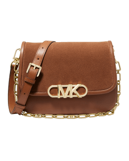 Large Crossgrain Leather Dome Crossbody Bag in Gold - InimitableMe