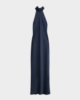 Ramy Brook Idella Ruffle Fil Coupe Halter Gown | Neiman Marcus