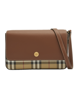 Burberry Womens Tan Note Logo-strap Leather Cross-body Bag in Brown