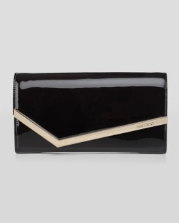 【関税&送料込】Jimmy Choo Black Leather Skylar Clutch Jimmy Choo Leather Skylar Clutch in Black | Lyst