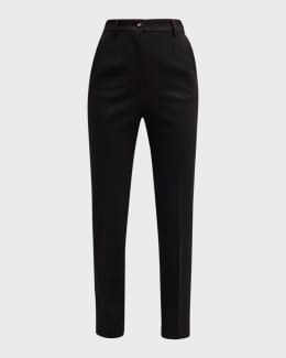 SAINT LAURENT Women's Tailored Straight-Leg Pleated Trousers