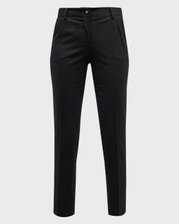 Saint Laurent Stretch Gabardine Straight-Leg Trousers