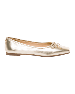 Bernardo Gwynn Leather Bow Ballerina Flats | Neiman Marcus