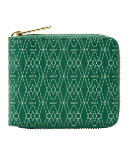 Green rectangular crocodile print coin purse