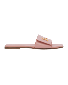 Christian Louboutin Pool Fun Spike Flat Slide Sandals Pink WOMEN Eur 38 /  US 8