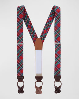 Trafalgar Men's Hudson Textured Silk Suspender Braces