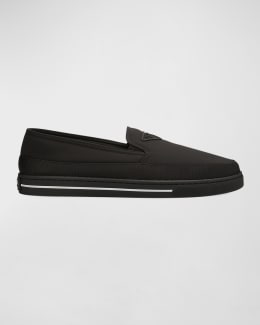 Prada Men's Triangle Logo Saffiano Leather Loafers | Neiman