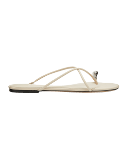 Tory Burch Mini Miller Jelly Thong Sandal, Ivory | Neiman Marcus