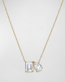 Zoe Lev Jewelry White Topaz Toi et Moi Necklace Neiman Marcus