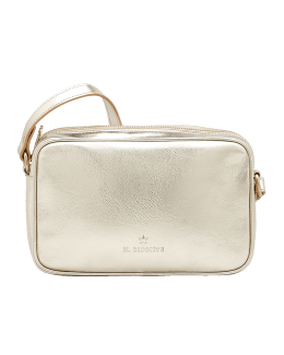 Oliveta Metallic Vacchetta Leather Crossbody Bag