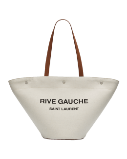 Shop Saint Laurent CABAS RIVE GAUCHE Unisex A4 Logo Totes by