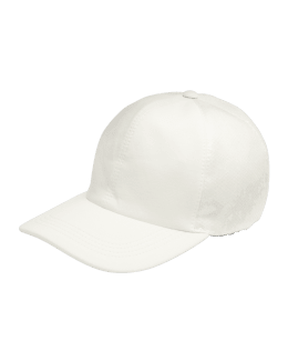 Caspian Silk Baseball Cap in White - The Row