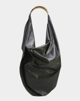 Bottega Veneta The Foulard Intrecciato Leather Shoulder Bag Chalk Brass