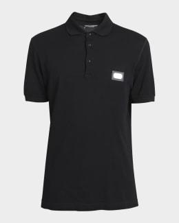 Dolce&Gabbana Men's DG Jacquard Silk Polo Shirt | Neiman Marcus