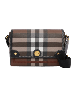 Burberry Note Medium Leather Vintage Check Crossbody Bag