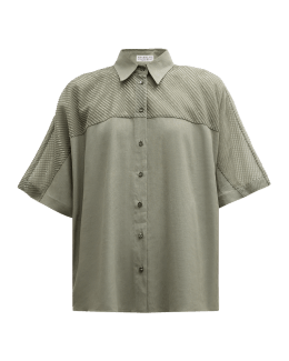 Short-Sleeve Linen Button-Front Shirt