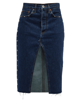 Veronica Beard Jeans Breves Denim Midi Skirt | Neiman Marcus