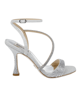 Badgley Mischka Clara Embellished Satin Cocktail Sandals Neiman