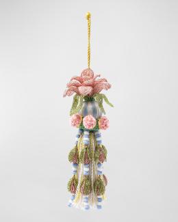 Tassel Perles MacKenzie-Childs Cobblestone - Déco Maison Handmade, Argent Et Bleu