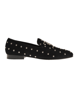 John Galliano Paris Men s Velvet Monogram Loafers Neiman Marcus