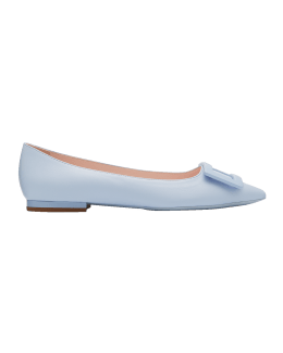 Roger Vivier Gommettine Leather Buckle Ballerina Flats | Neiman Marcus