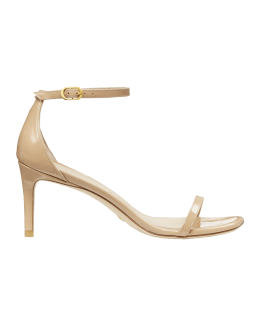 Stuart Weitzman Nudistcurve Glitter Ankle-Strap Sandals | Neiman Marcus